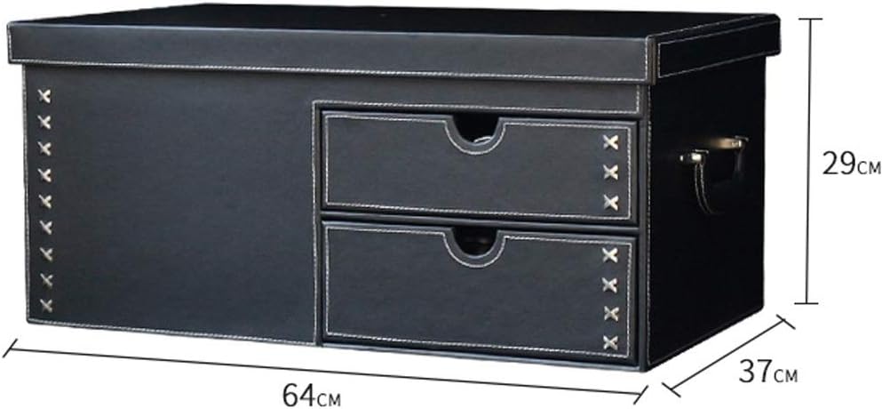 Premium Folding Storage Box with Drawer Design - Organize Your Space with Style - Delicate Leather