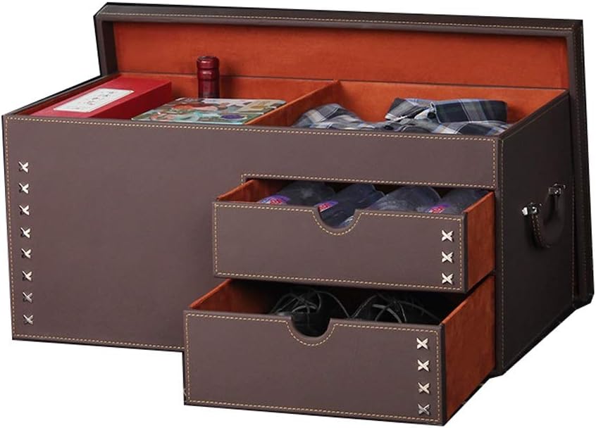 Premium Folding Storage Box with Drawer Design - Organize Your Space with Style - Delicate Leather