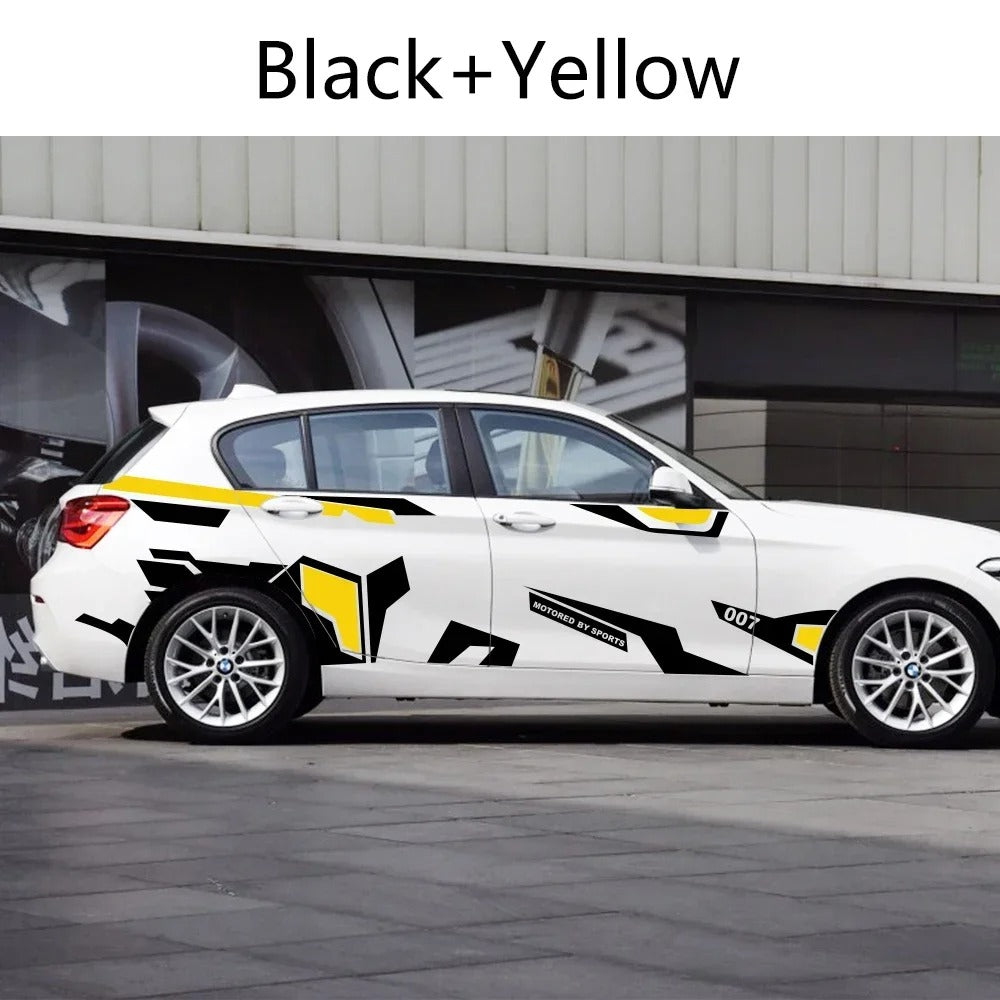 2PCS Car Side Body Decals – Universal DIY Graphic Vinyl Stickers for Vehicle Exterior - Delicate Leather