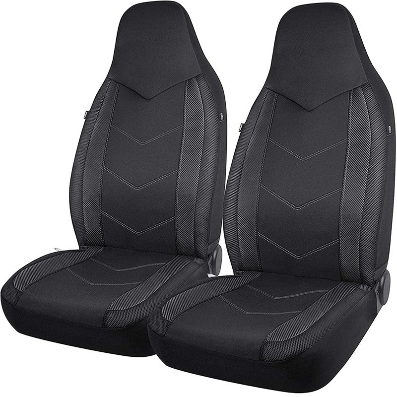 2-Piece Universal Front Car Seat Covers – Breathable Anti-Slip Seat Protectors - Delicate Leather  
