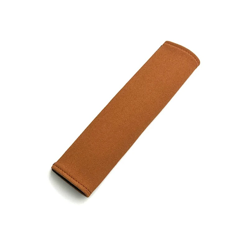 Universal Suede Seat Belt Shoulder Pad – Soft Leather Strap Protector for Car, Truck, and Travel Use - Delicate Leather  