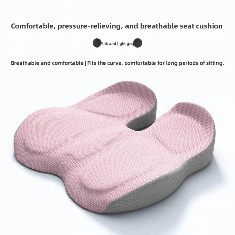 Memory Foam Seat Cushion – Comfortable Chair Pad for Car, Home & Office - Delicate Leather  