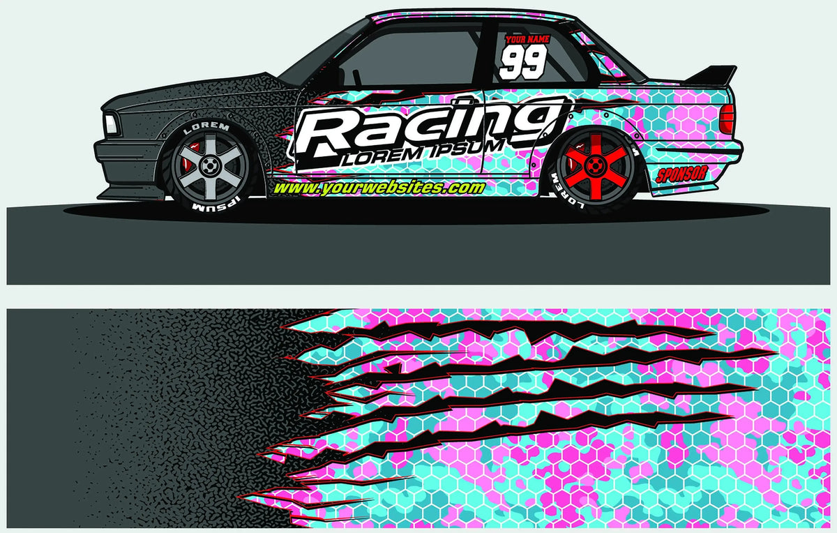 Graffiti Art Car Decal – Glossy PVC Vehicle Body Graphic Vinyl Wrap Sticker - Delicate Leather