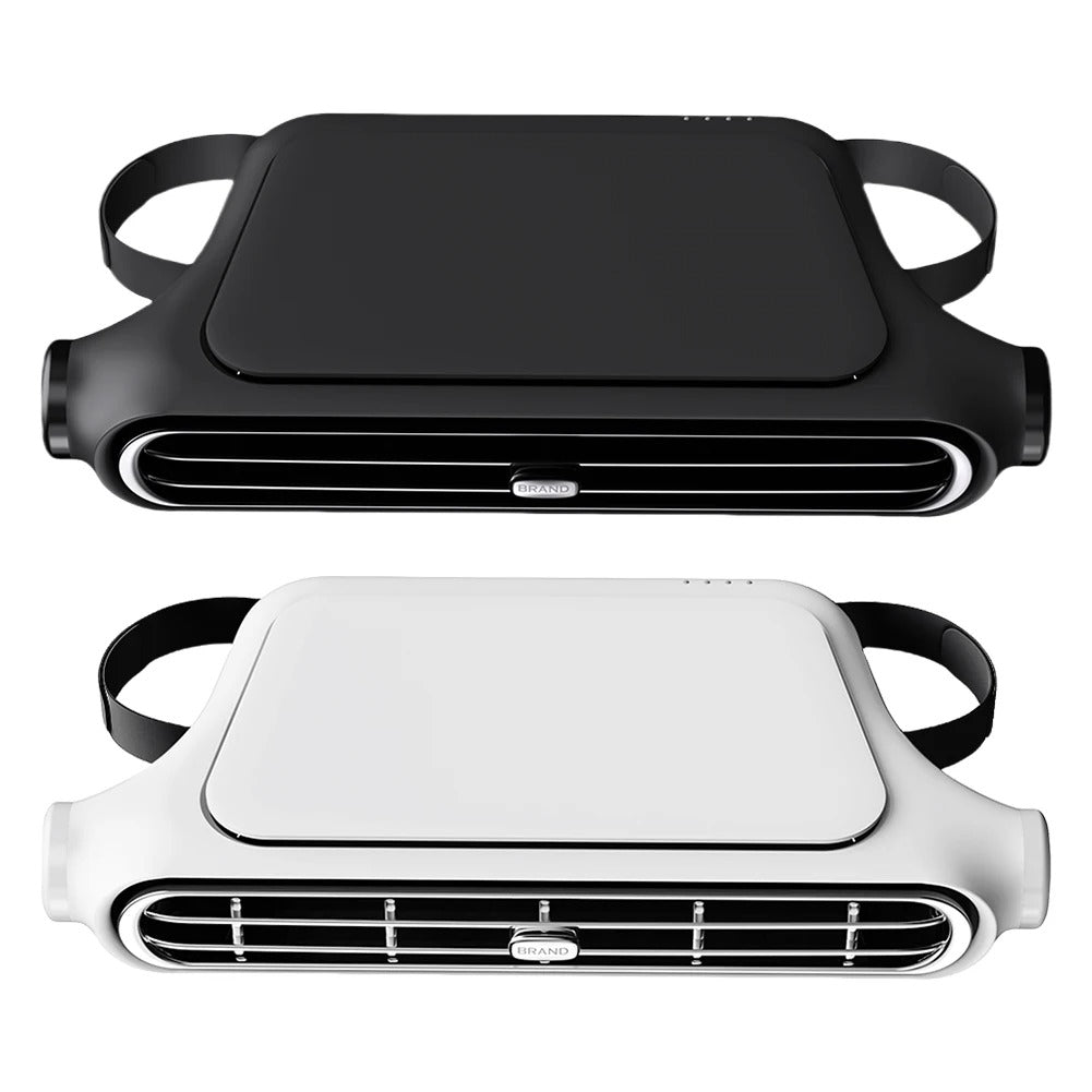 Portable Car Headrest Cooling Fan – 3-Speed Adjustable USB Car Seat Fan, Dual Turbine Design, Universal Fit - Delicate Leather  