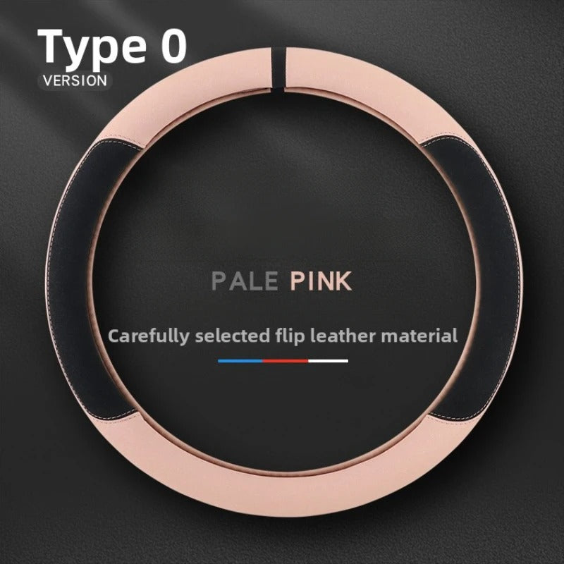 Suede Steering Wheel Cover – Universal Non-Slip 38cm Wrap for Cars and SUVs - Delicate Leather  