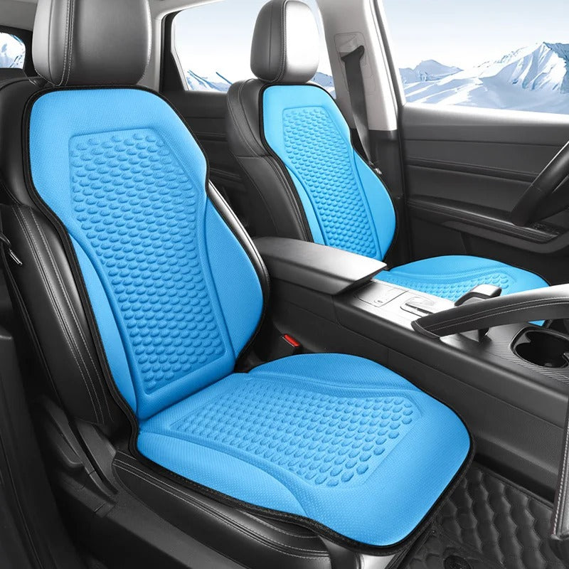 1pc Silk Car Seat Pad – Breathable Summer Mat for Front Driver and Passenger Seats - Delicate Leather  