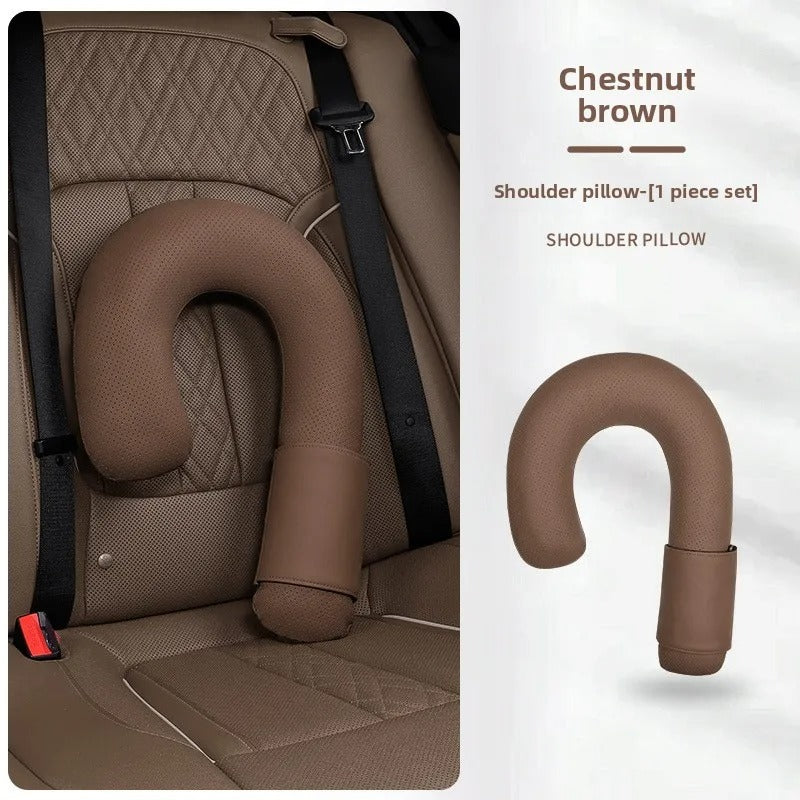 Car Headrest Neck Support Pillow – Soft Latex Seat Cushion for Vehicle Travel - Delicate Leather