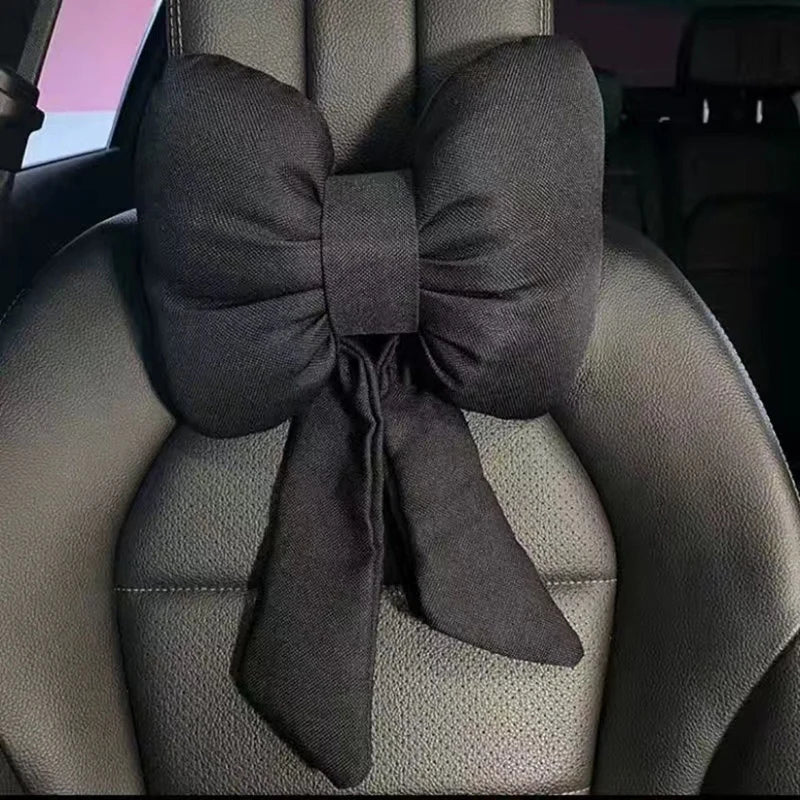 Adjustable Car Headrest & Lumbar Support Pillow – Soft Linen Neck and Back Cushion for Travel Comfort - Delicate Leather  