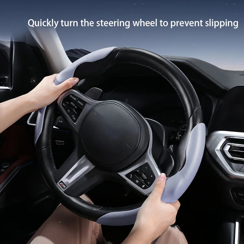 Mini Pattern Steering Wheel Cover – Ultra-Thin Anti-Slip Grip, Secure Fit, Universal Interior Accessory - Delicate Leather  