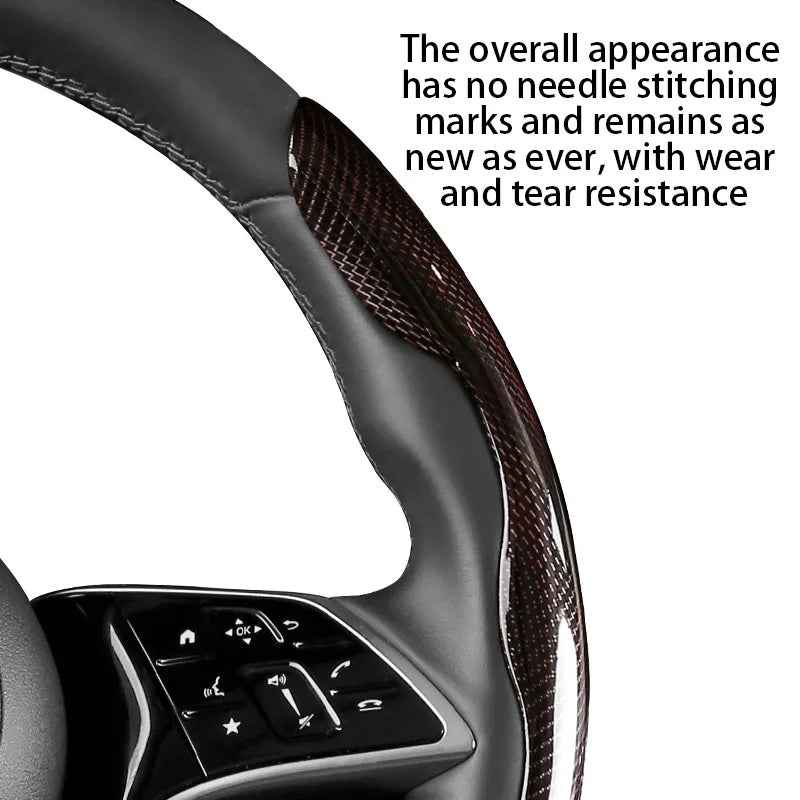 3PCS Python Pattern Steering Wheel Cover – Ultra-Thin Anti-Slip Grip, Universal Fit Interior Accessory - Delicate Leather  
