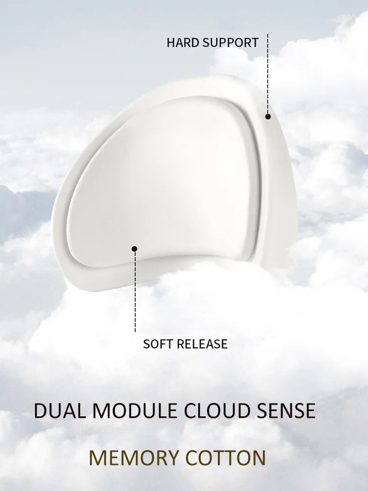 Universal Memory Foam Car Neck Cushion and Lumbar Support – Ergonomic Backrest Pillow for Driving Comfort - Delicate Leather  