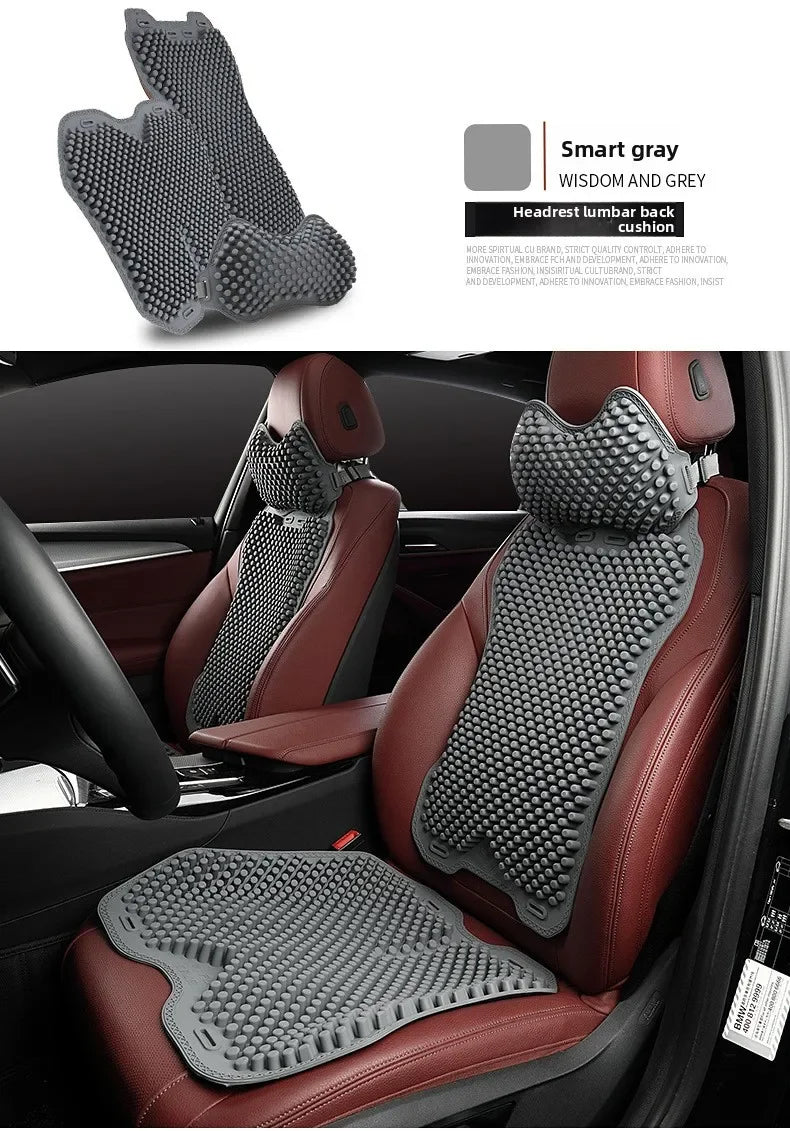 Silicone Non-Slip Car Seat Cushion – Universal Four-Season Cooling Breathable Seat Cover for Car, Office, and Home Use - Delicate Leather  