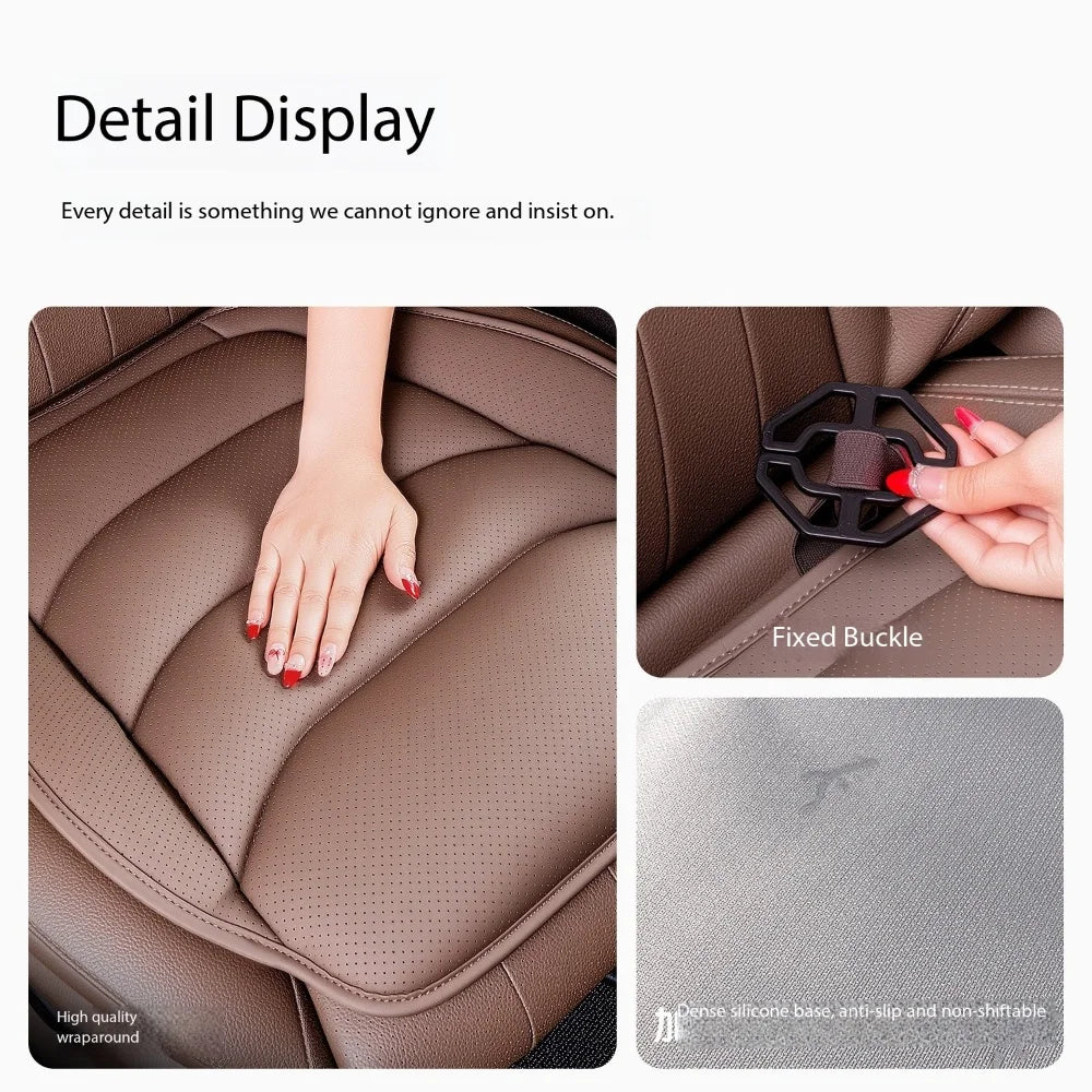Universal Breathable Soft Leather Car Seat Cover – Non-Slip Protective Cushion for Car Interior - Delicate Leather  
