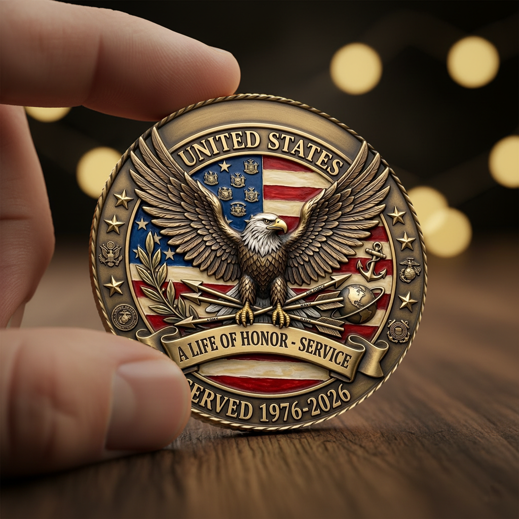 250th Anniversary of America 1776–2026 Commemorative Coin – Patriotic Souvenir Token 08 - Delicate Leather  