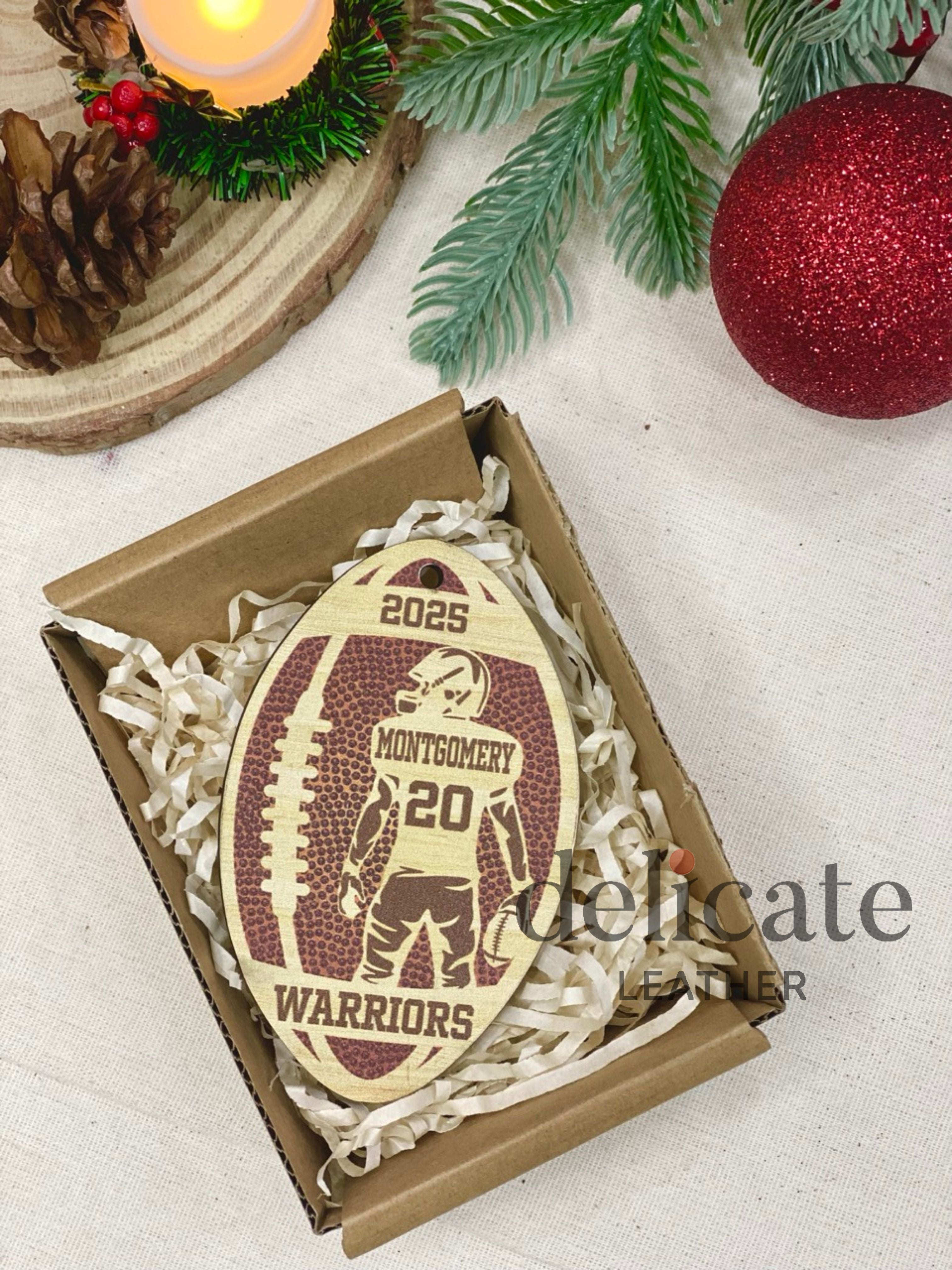 Personalized 2D Football Player Ornament – Custom Keepsake, Ideal Christmas Gift for Boys Who Love Football