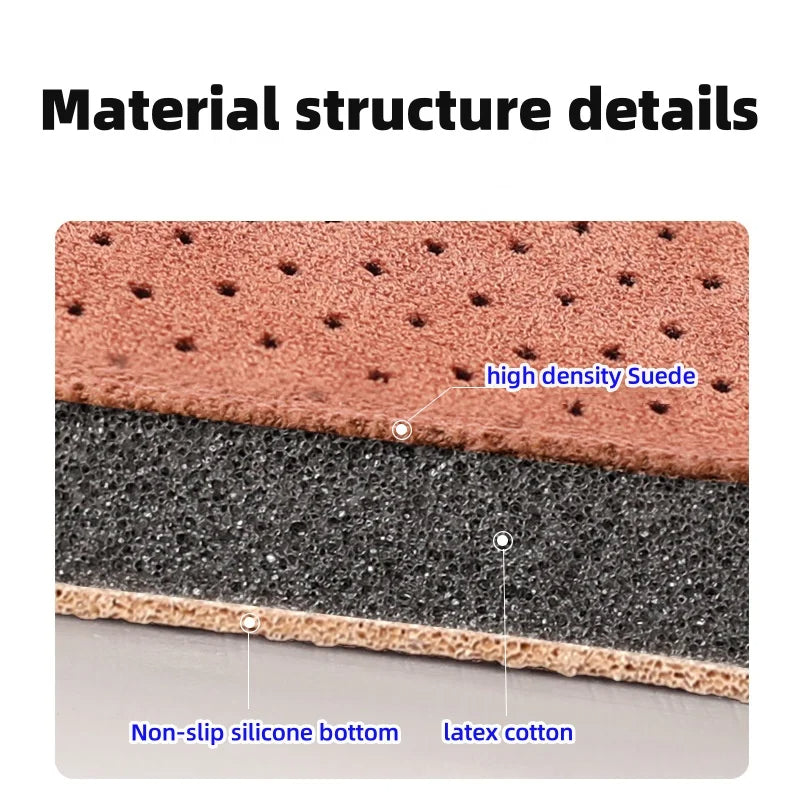 Suede Car Seat Cover - Breathable Front Seat Anti-slip Cushion - Universal 5-Seater Car Front/Rear Protection - Interior Accessories - Delicate Leather  