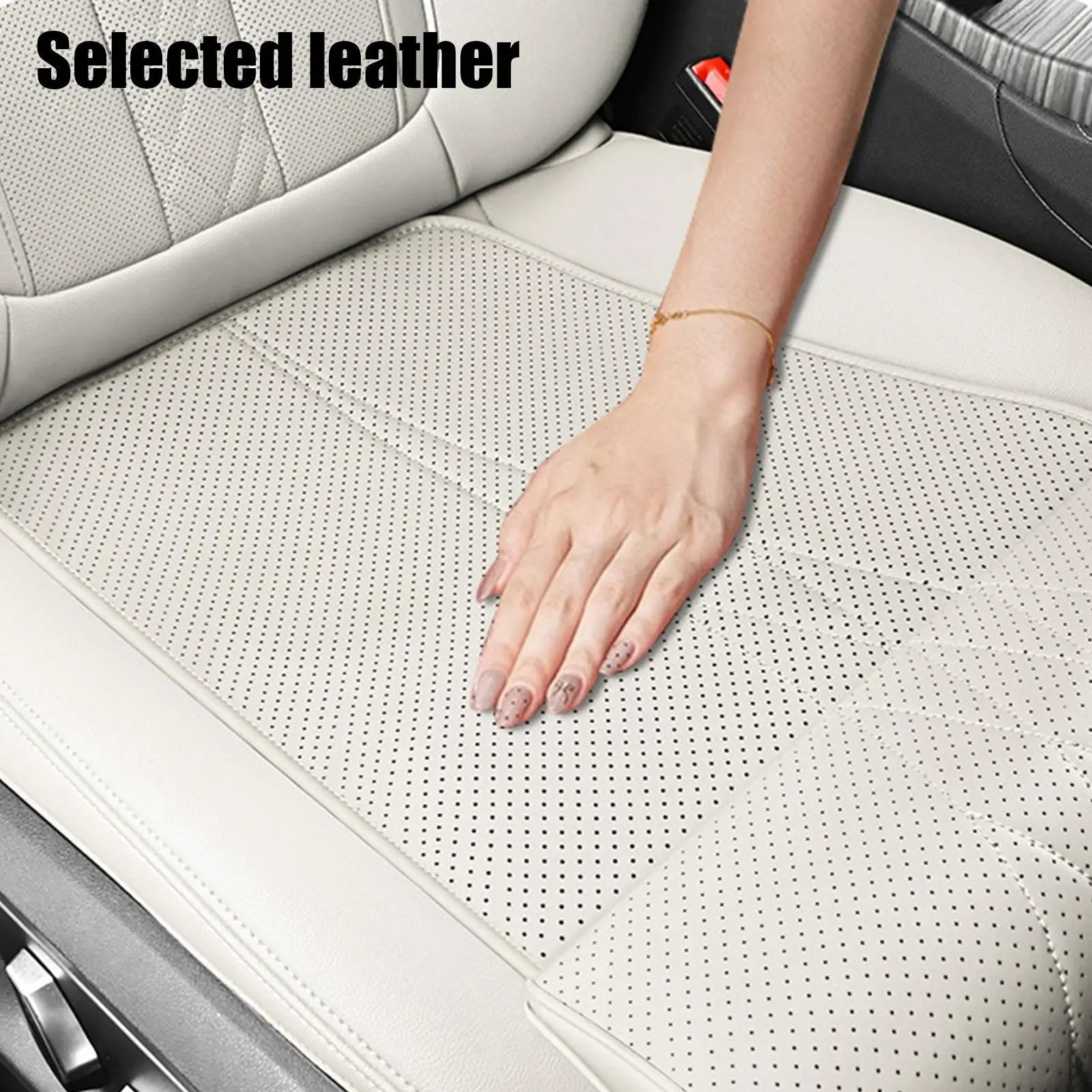 Driver Car Seat Extender - Leather Leg Support Cushion for Long Distance Driving - Memory Foam Knee Pad for Car, Truck, and Home Use - Delicate Leather  