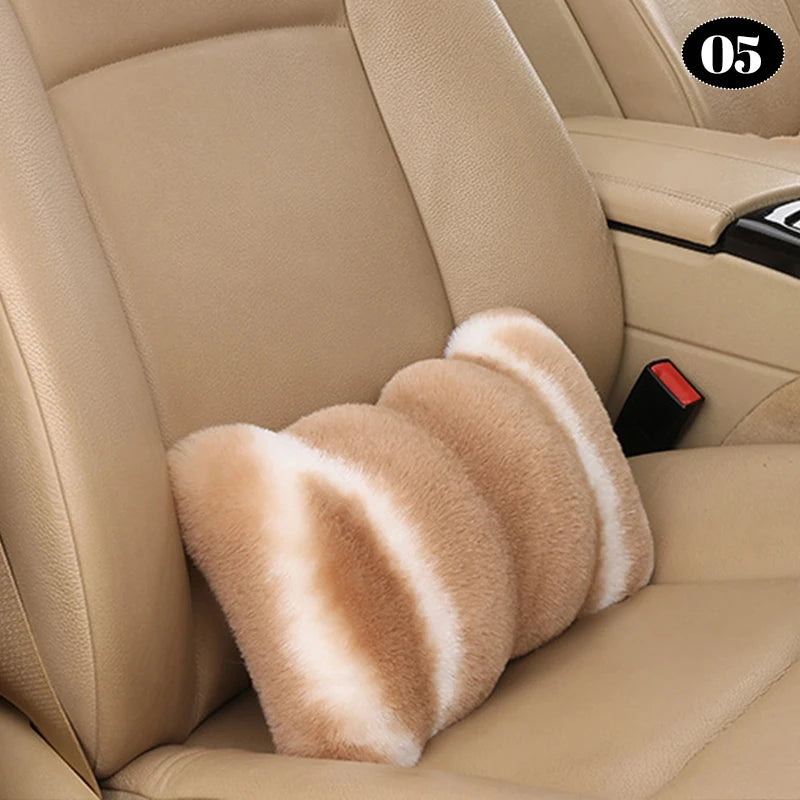 Universal Winter Faux Wool Car Seat Cover – Thickened Warm Plush Cushion, Soft Artificial Fur Interior Accessory - Delicate Leather  