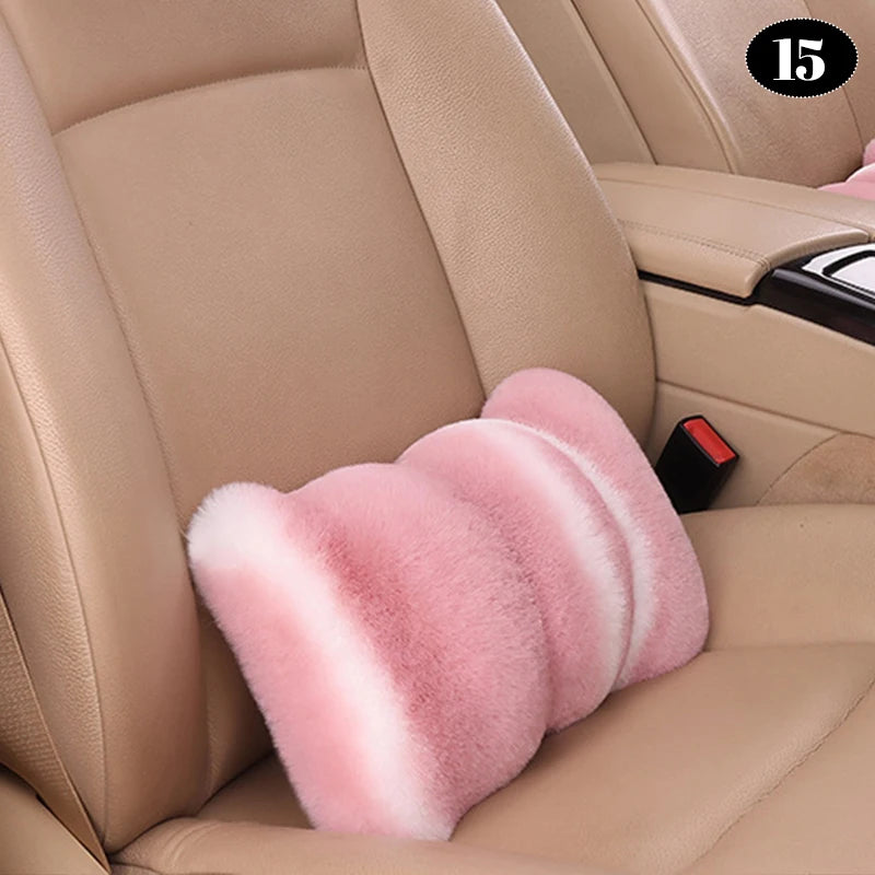 Universal Winter Faux Wool Car Seat Cover – Thickened Warm Plush Cushion, Soft Artificial Fur Interior Accessory - Delicate Leather  