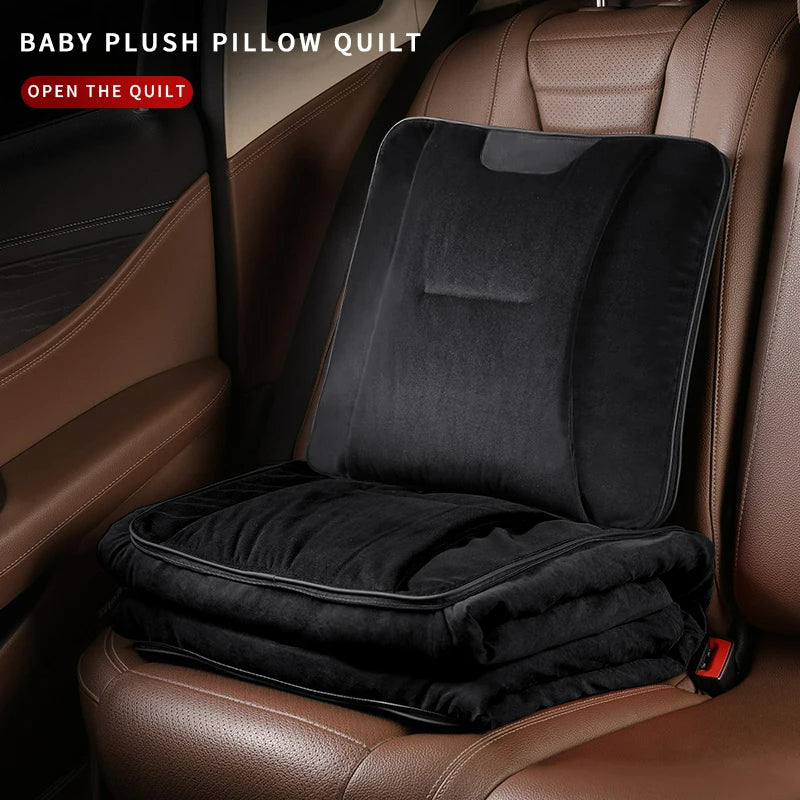 Multi-Functional Car Pillow Quilt - Four Seasons Plush Pillow Blanket - 6 Colors Automotive Parts - Delicate Leather  