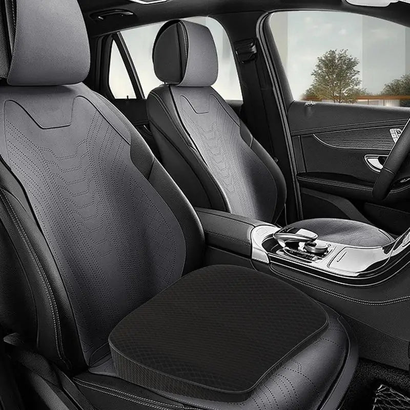 Wedge Car Seat Cushion – Adult Booster Seat, Ergonomic Thickened Breathable Support Pad for Car & Office - Delicate Leather  