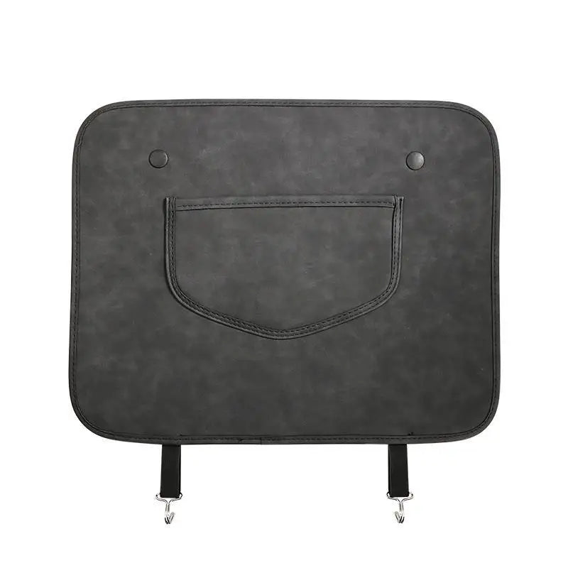 Universal Car Seat Back Protector with Storage Pocket – Half-Size Leather Anti-Kick Mat for Front Seats - Delicate Leather  