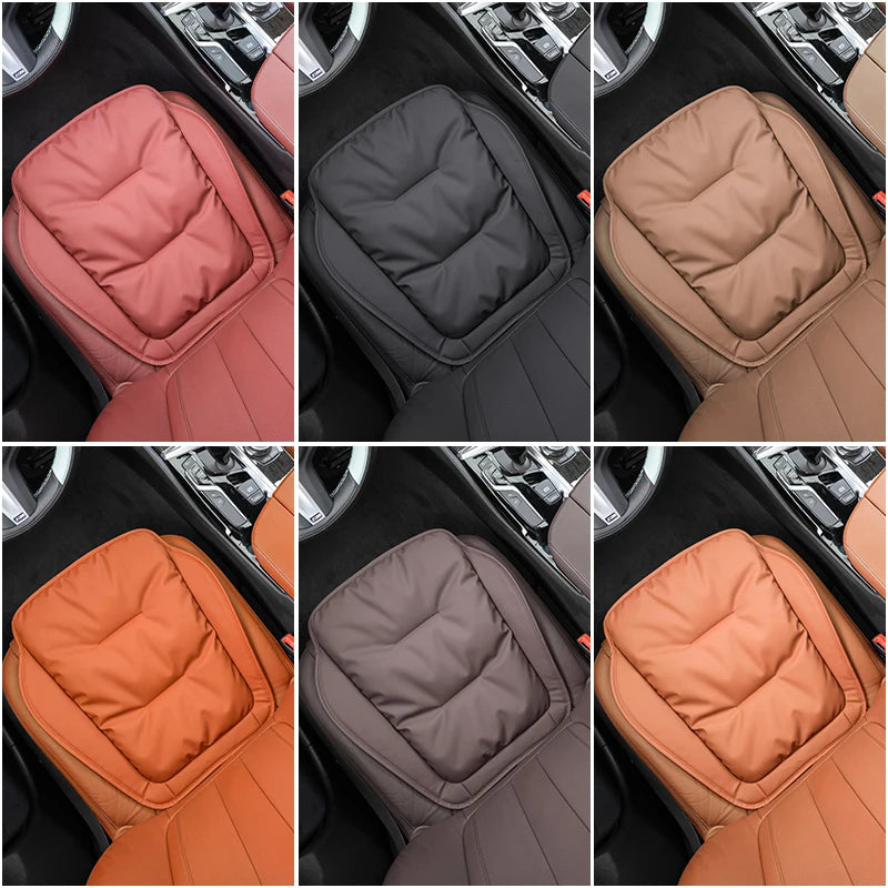 Universal Car Seat Cover Soft PU Nappa Leather, Anti-Skid, Protective Cushion and Back Pad for Automobile Interiors