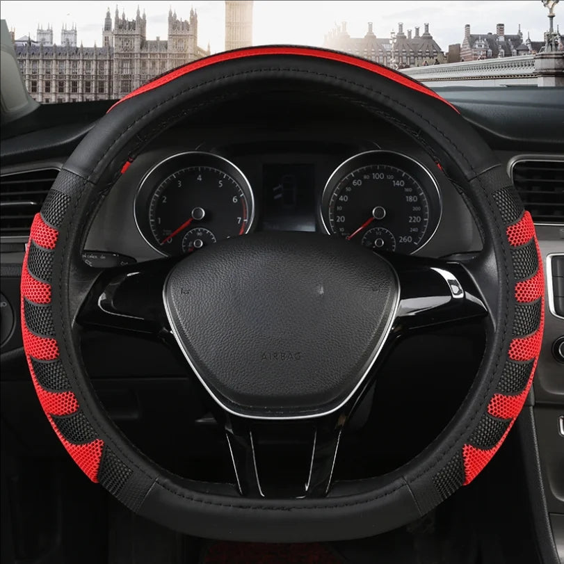 Silicone Steering Wheel Cover – Anti-Slip Multi-Color Universal Grip - Delicate Leather  