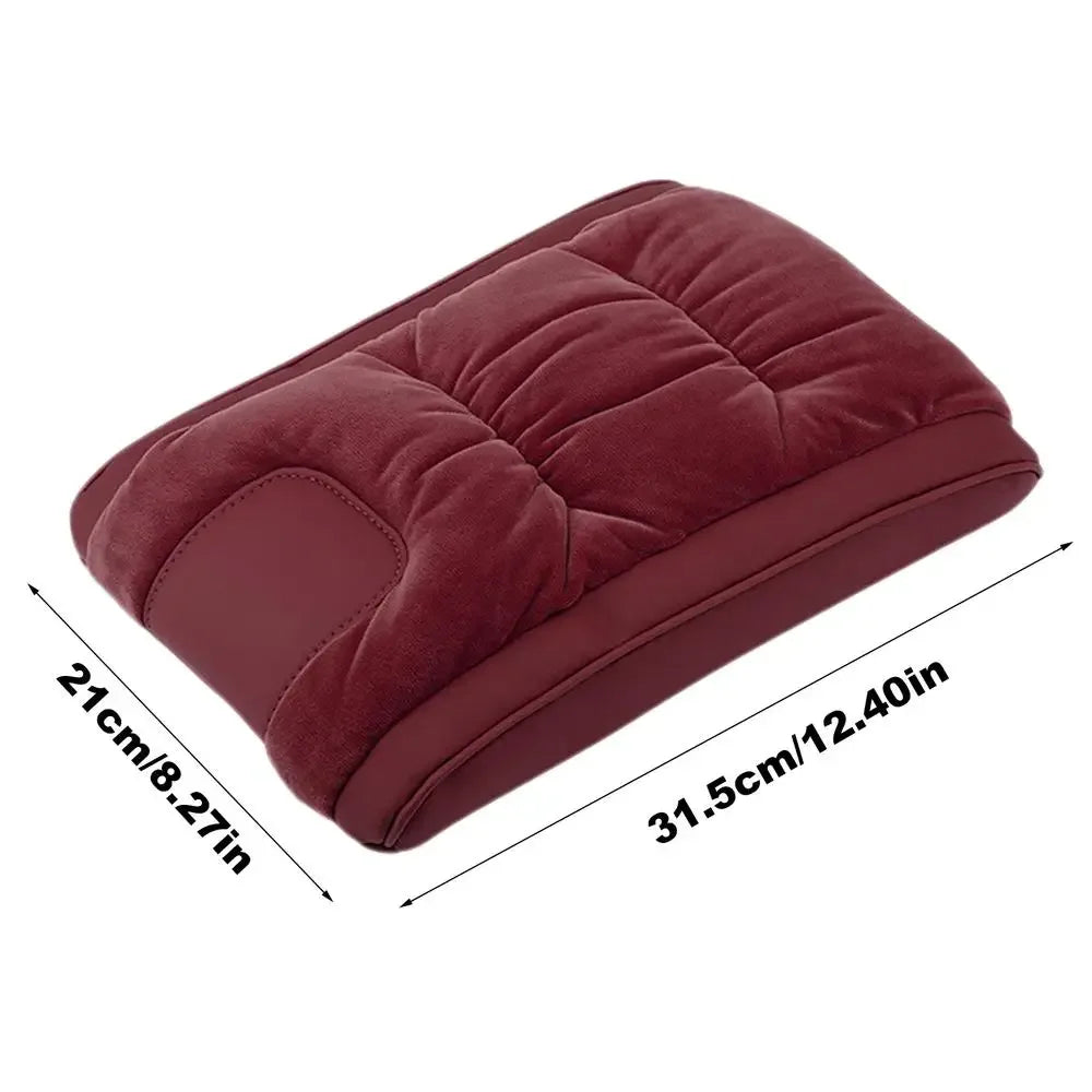 Car Armrest Heightening Cushion – Flannel Center Console Booster Pad - Delicate Leather  