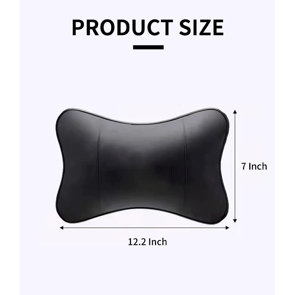 Thickened Foam Car Neck Pillow, Custom-Fit For Car, Soft Leather Headrest (2 Pieces) for Driving Home Office DLNS245