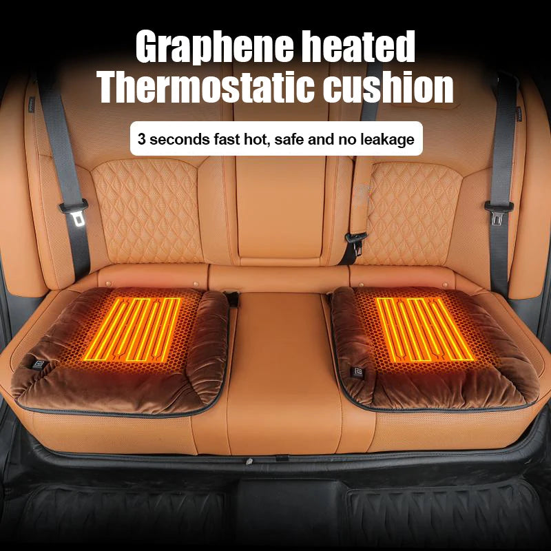 Graphene Car Heating Cushion – Winter Plush Seat Pad, 12V USB Electric, Universal. - Delicate Leather  