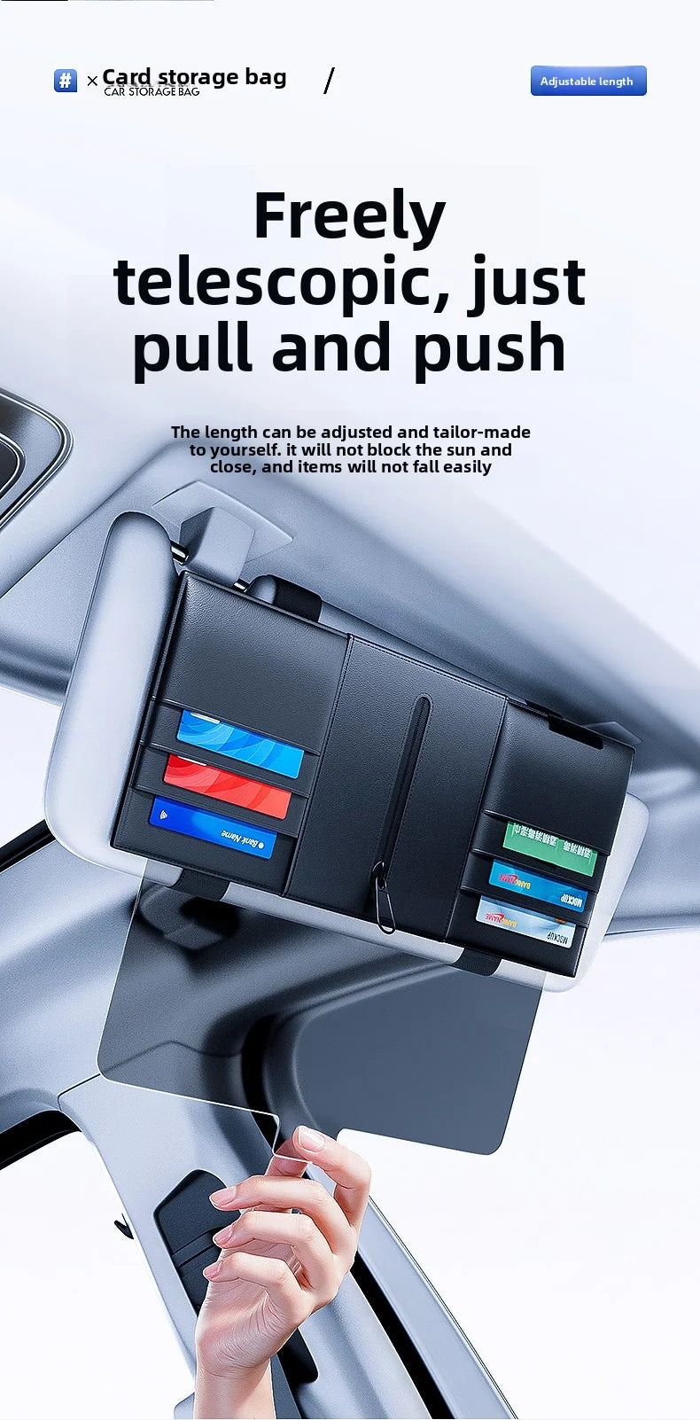 Car Sun Visor Extender – Anti-Glare Sunshade Extension UV Protection Interior Accessory - Delicate Leather  