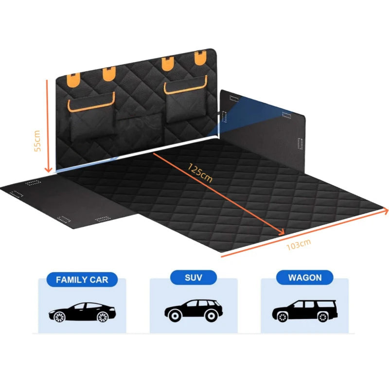 Waterproof Dog Car Seat Cover – Trunk Mat & Hammock for Small, Medium & Large Dogs - Delicate Leather  