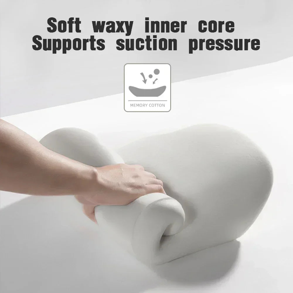 Memory Foam Car Lumbar Support Pillow – Removable Washable Backrest Cushion, Universal Fit - Delicate Leather  