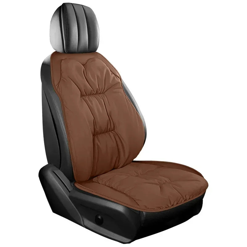 Universal Winter Down Car Seat Cover – Soft Breathable Warm Seat Cushion Protector for Cars and SUVs - Delicate Leather  