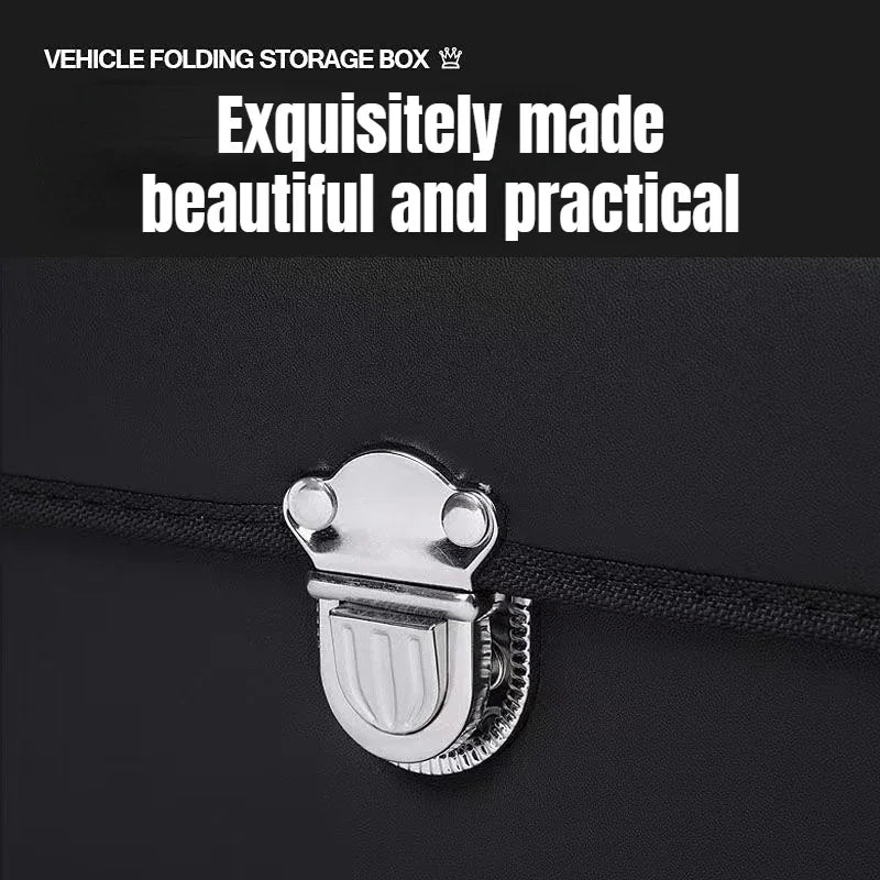 65L Car Organizer for Trunk Box - Storage & Cleaning Car Accessories - Visible Interior Vehicle Supplies - Delicate Leather  