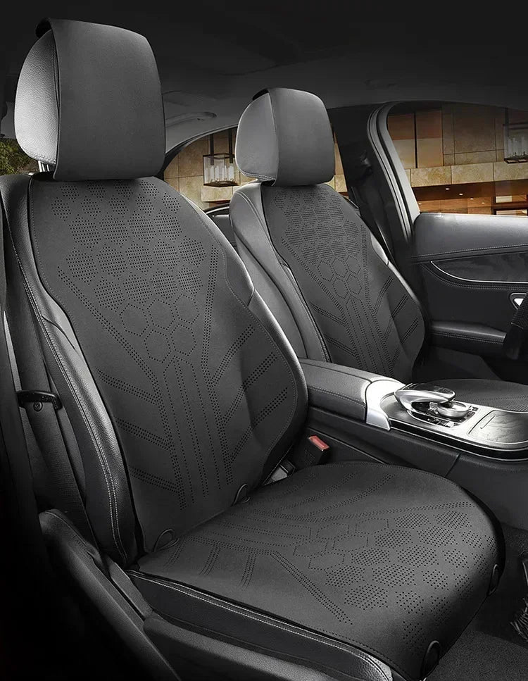Universal All Seasons Car Seat Cover - Breathable Suede Seat Anti-slip Protective Cushions - Luxury Ultra Thin Suede Seat Cover - Delicate Leather  