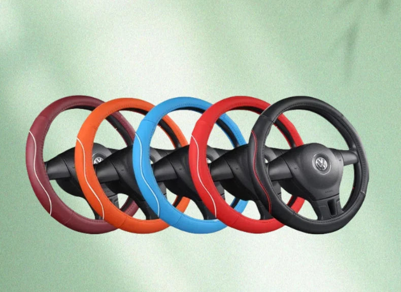 Wear-Resistant Steering Wheel Cover – Anti-Slip Universal Interior Accessory - Delicate Leather  