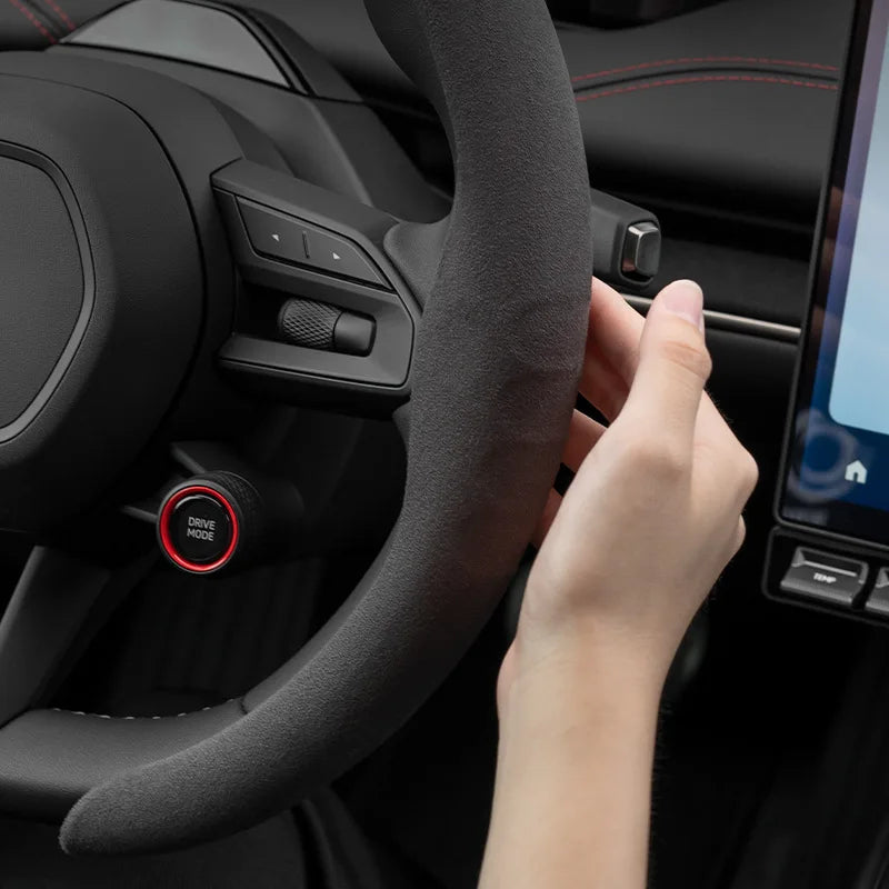 New Style Suede Steering Wheel Cover – Non-Slip Protective Universal Car Wheel Wrap - Delicate Leather  