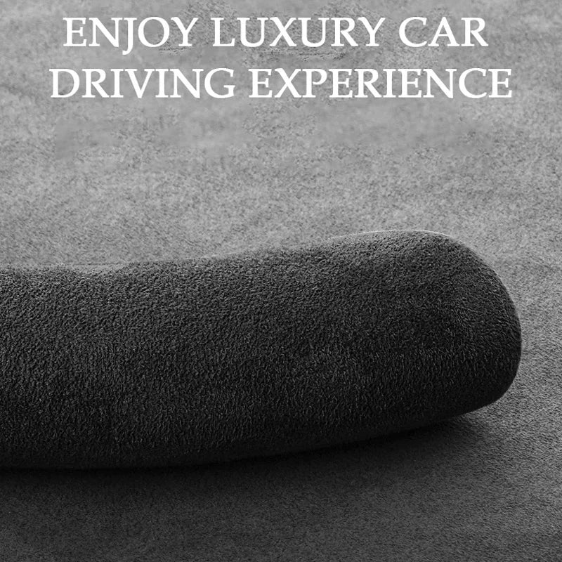 Suede Steering Wheel Cover – Anti-Slip 38cm Universal Grip Interior Accessory - Delicate Leather  