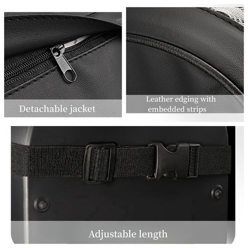 Car Center Console Armrest Cushion – 7cm Height Pad with Storage Pocket - Delicate Leather  