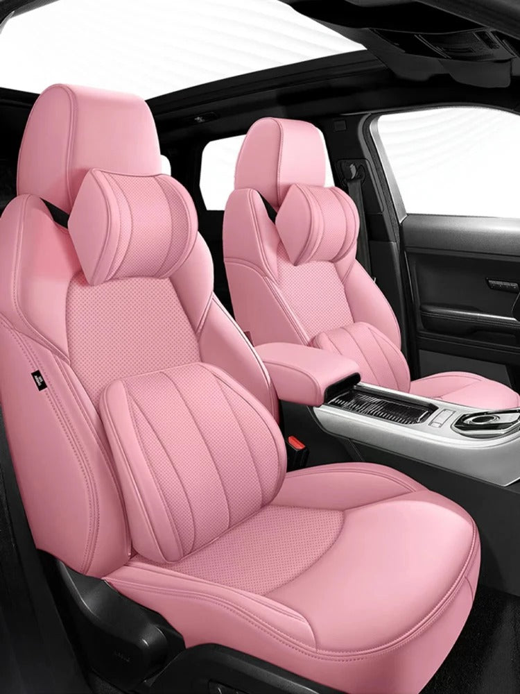 Pink And Black Car Seat Cover Leather NAPPA Genuine Leather Car