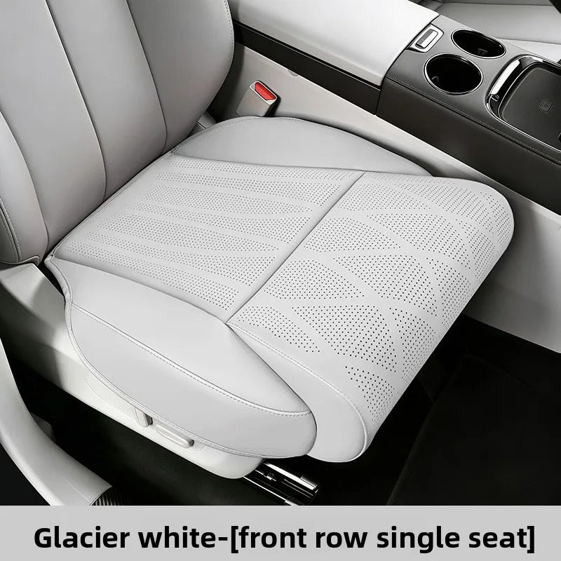 Extended Car Seat Cover with Footrest – Perforated Leather Memory Foam Seat Cushion - Delicate Leather