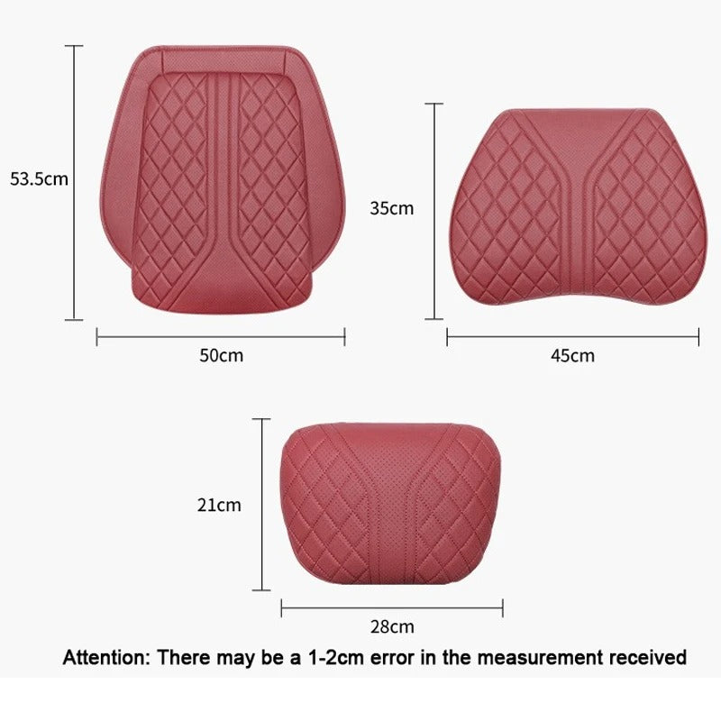 Universal Nappa Leather Car Seat Cushion – Memory Foam Protective Pad for Front Seat - Delicate Leather  