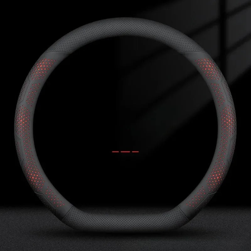 Nappa Leather Steering Wheel Cover – Anti-Slip Universal 38cm Case for Enhanced Comfort and Style - Delicate Leather