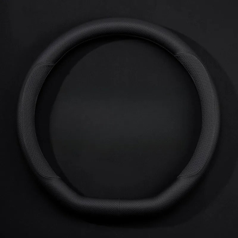 Nappa Leather Steering Wheel Cover – Non-Slip Universal 38 cm