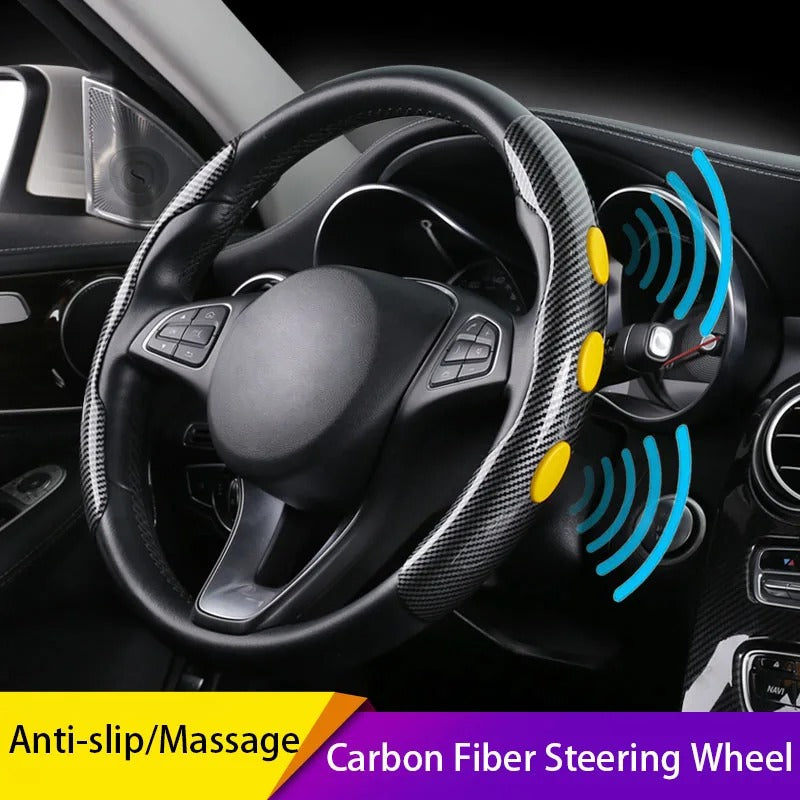 Water Transfer Printing Steering Wheel Cover 38cm – Ultra-Thin Breathable Non-Slip Car Steering Wheel Protector - Delicate Leather