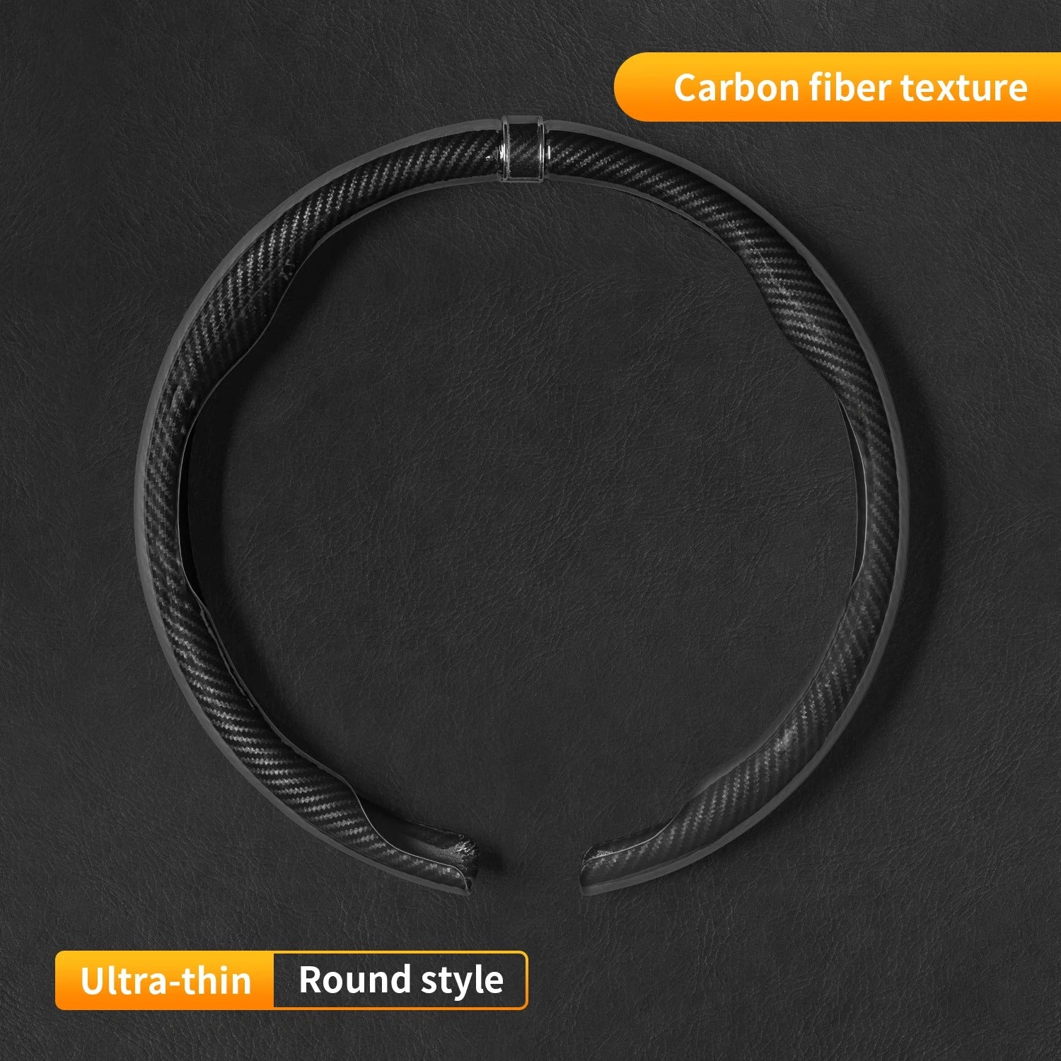 D-Shape & Round Steering Wheel Cover – Breathable Anti-Slip Universal 38cm Fit - Delicate Leather  