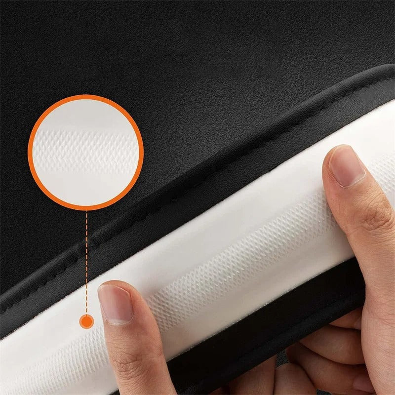 Universal Leather Steering Wheel Cover – Breathable Non-Slip 37–38 cm Steering Wheel Protector - Delicate Leather