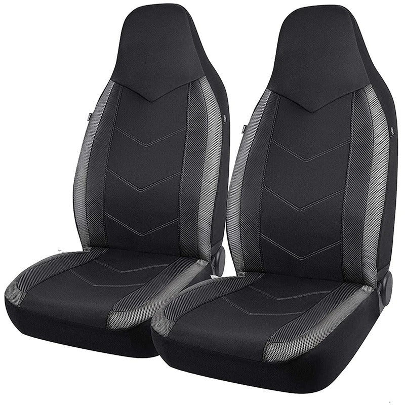 2-Piece Universal Front Car Seat Covers – Breathable Anti-Slip Seat Protectors - Delicate Leather  